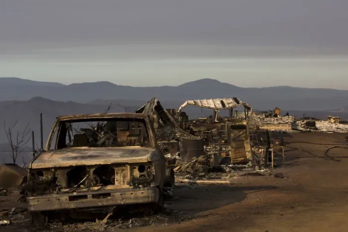 Framed Print : Properties destroyed by the Rocky Fire is seen near Clearake, California Framed Print : Properties destroyed by the Rocky Fire is seen near Clearake, California