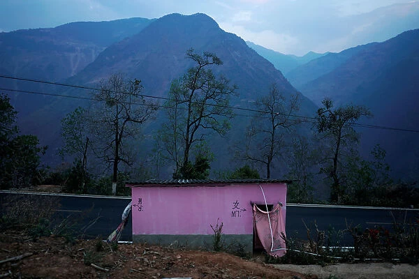 A public toilet is seen at a village of Nujiang Lisu Autonomous Prefecture in Yunnan