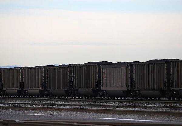 Railway cars loaded with coal for export are seen at Roberts Bank Superport in Delta
