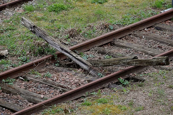 Railway tracks are seen at a marshalling yard in Sotteville-Les-Rouen