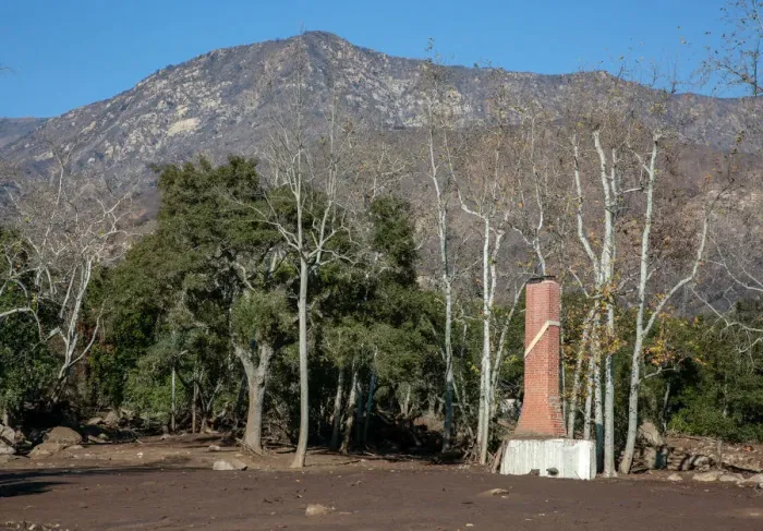 Framed Print : The remains of a house are seen after a mudslide in Montecito