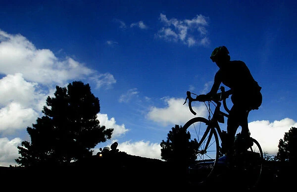 A rider cycles during the 13th stage of the Tour of Spain cycling race