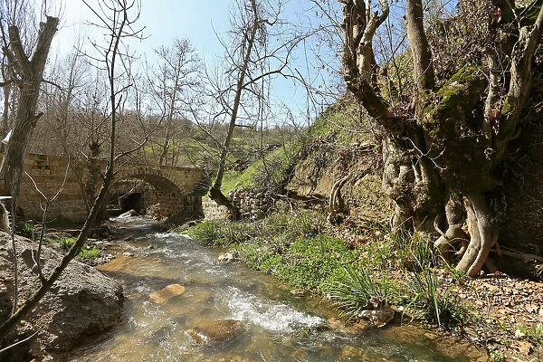 A river, which provides water to a sesame factory, is pictured in Dohuk