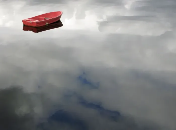Framed Print : A rowing boat floats as clouds are reflected on Loch Linnhe in Fort William Framed Print : A rowing boat floats as clouds are reflected on Loch Linnhe in Fort William