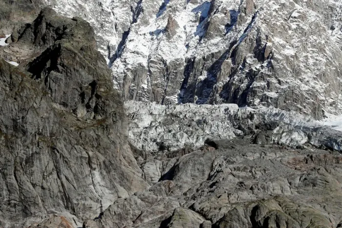 Framed Print : A segment of the Planpincieux glacier is seen on the Italian side of the Mont Blanc Framed Print : A segment of the Planpincieux glacier is seen on the Italian side of the Mont Blanc