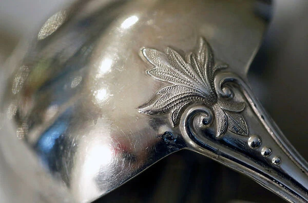 Silver products are pictured in a second-hand silverware shop in Bordeaux, France