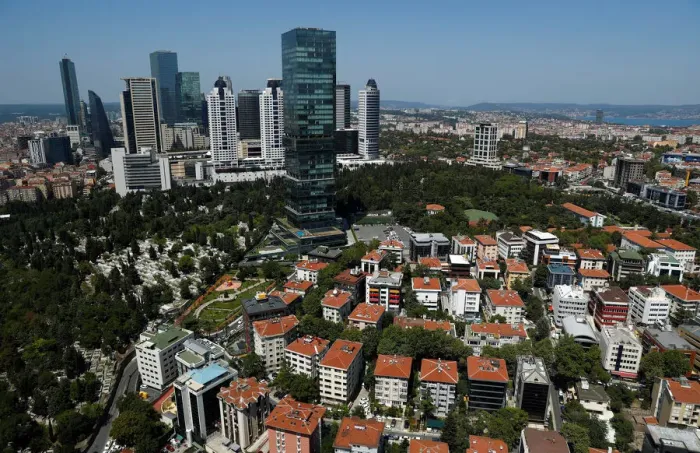 Framed Print : Skyscrapers of banks headquarters and popular shopping malls are pictured next to Framed Print : Skyscrapers of banks headquarters and popular shopping malls are pictured next to