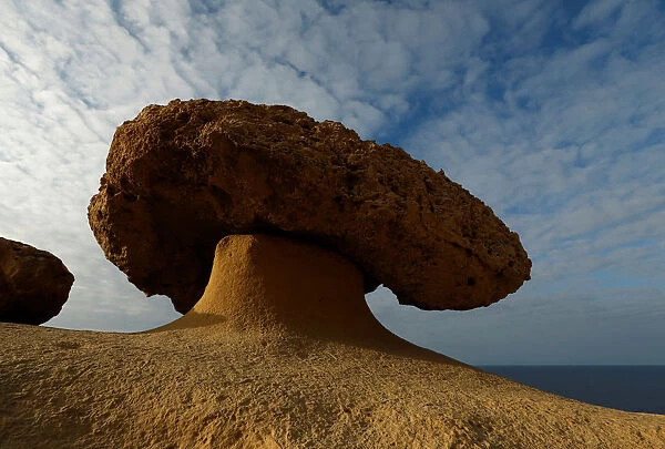 The so-called Mushroom Rock, formed by years of weathering and erosion