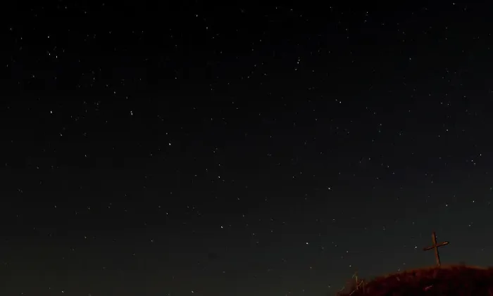 Framed Print : The star constellation Ursa Mayor (Great Bear) is seen in the sky over Leeberg hill near Framed Print : The star constellation Ursa Mayor (Great Bear) is seen in the sky over Leeberg hill near