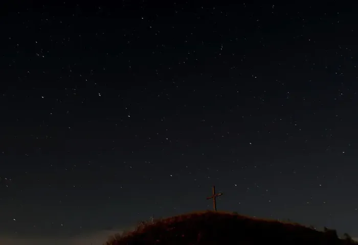 Framed Print : The star constellation Ursa Mayor (Great Bear) is seen in the sky over Leeberg hill near Framed Print : The star constellation Ursa Mayor (Great Bear) is seen in the sky over Leeberg hill near