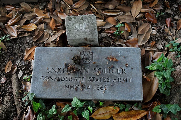 A stone marks the grave of an unknown Confederate States Army soldier from the U. S