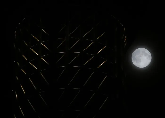 Framed Print : A super moon is seen next to Tokyo Sky Tree, the worlds tallest broadcasting tower at 634 metres Framed Print : A super moon is seen next to Tokyo Sky Tree, the worlds tallest broadcasting tower at 634 metres