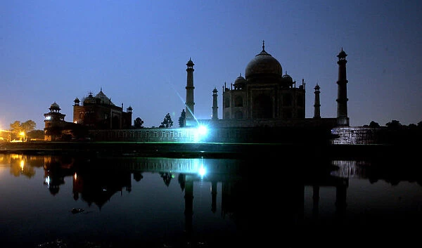 Taj Mahal during full moon night in Agra