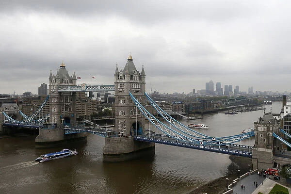 Tower Bridge and the River Thames are seen in London