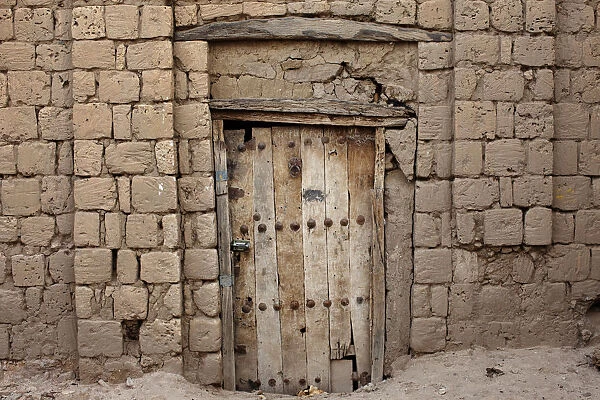 A traditional Moorish door is seen in Timbuktu