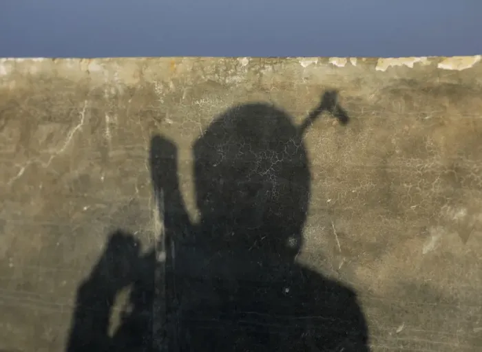 Framed Print : Turkey-backed Free Syrian Army fighters shadow is seen on a wall in the eastern suburbs Framed Print : Turkey-backed Free Syrian Army fighters shadow is seen on a wall in the eastern suburbs