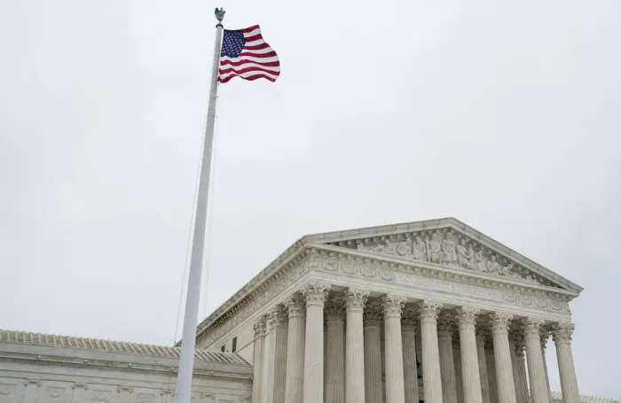 Framed Print : The U. S. Supreme Court is seen as the court nears the end of its term in Washington