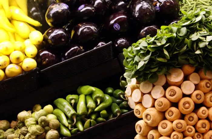 Framed Print : Vegetables are displayed in a supermarket in Santa Monica Framed Print : Vegetables are displayed in a supermarket in Santa Monica