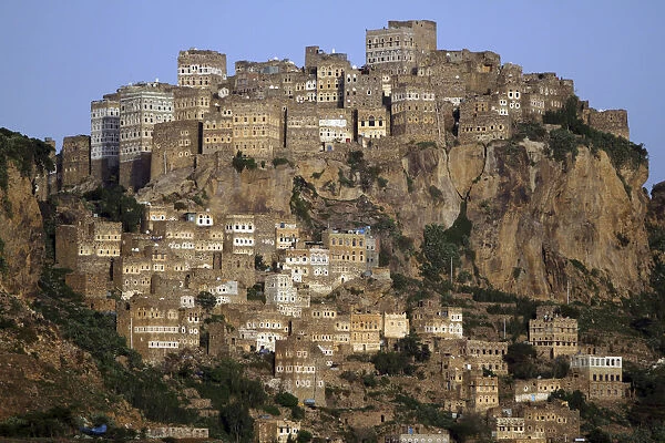A view of the Al-Hajjara village located on the Haraz mountain region