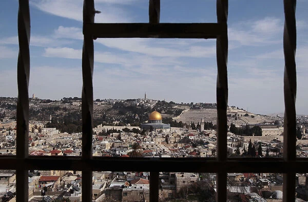 A view of the Dome of the Rock is seen from the Christian Quarter of Jerusalems Old City