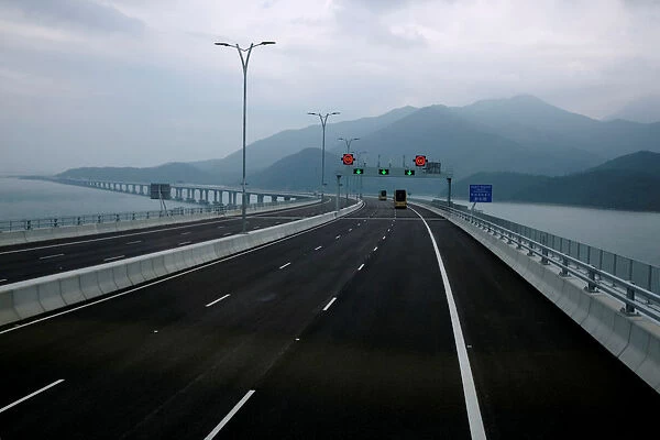 View on the Hong Kong side of the Hong Kong-Zhuhai-Macau bridge