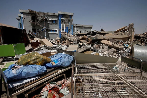 A view of a maternity hospital damaged from the war against Islamic State militants in