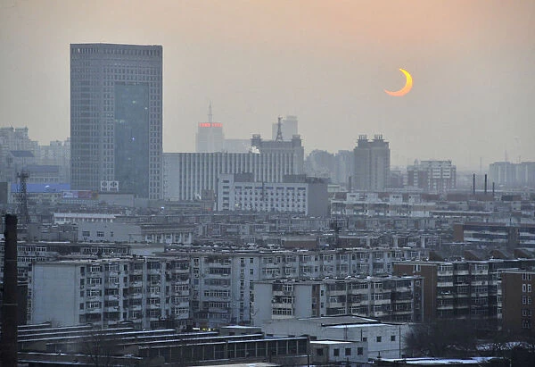 A view shows the annular solar eclipse in Tianjin municipality