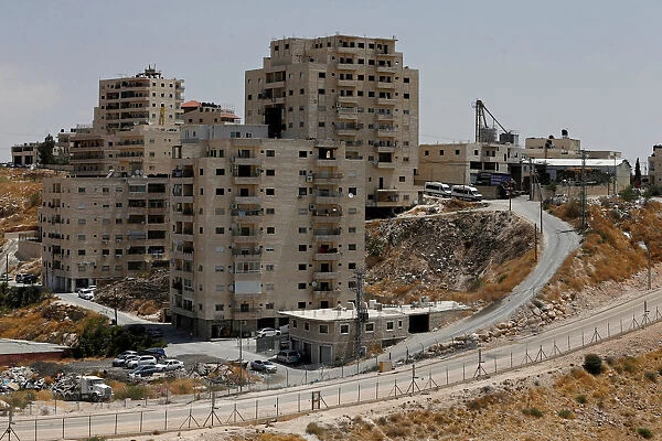 View shows Palestinian buildings in Sur Baher, a village in the suburbs of Arab east