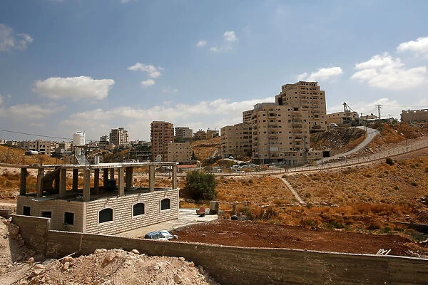 View shows Palestinian buildings in Sur Baher, a village in the suburbs of Arab east