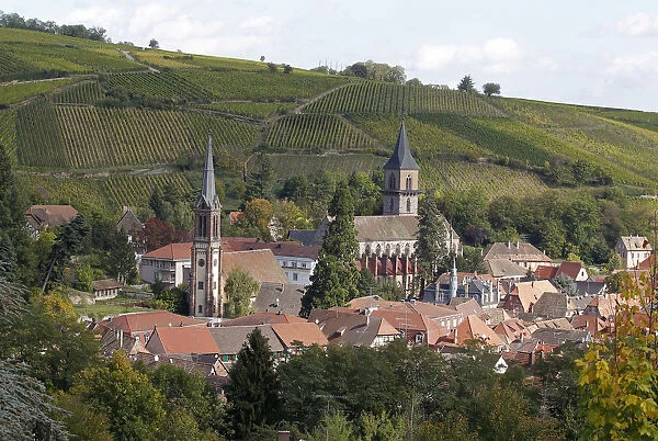 The village of Ribeauville is seen near Colmar Eastern France