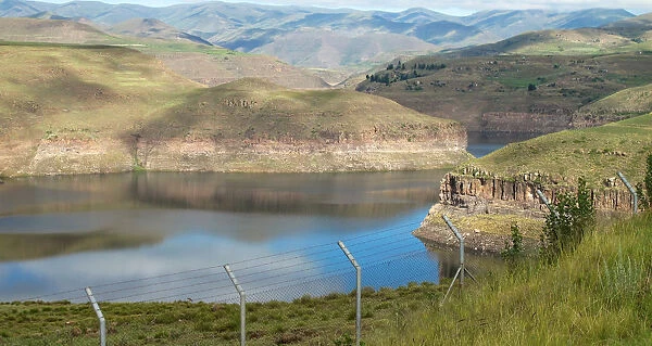 Water levels are seen at the Katse dam in Lesotho