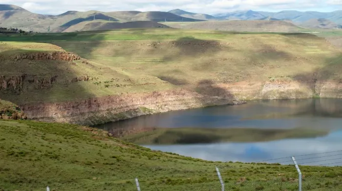 Framed Print : Water levels are seen at the Katse dam in Lesotho Framed Print : Water levels are seen at the Katse dam in Lesotho