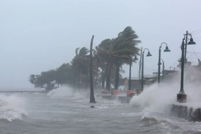 Framed Print : Waves crash against the seawall in Fajardo as Hurricane Irma slammed across islands in Framed Print : Waves crash against the seawall in Fajardo as Hurricane Irma slammed across islands in