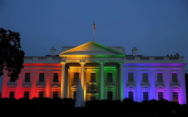 The White House is illuminated in rainbow colors after todays historic Supreme Court