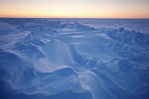 Wind patterns are left in the ice pack that covers the Arctic Ocean north of Prudhoe Bay