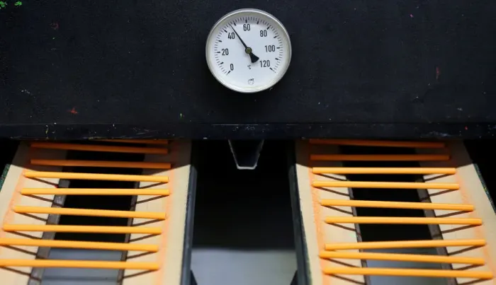 Framed Print : Wood-cased pencils are pictured in the drying oven during pencils production Framed Print : Wood-cased pencils are pictured in the drying oven during pencils production