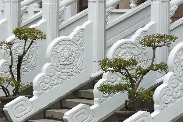 Marble railings in Confucius Temple, Taichung, Taiwan