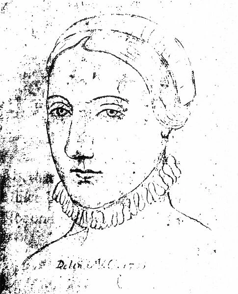 ANNE HATHAWAY (c1556-1623). Wife of William Shakespeare. Purported portrait drawing