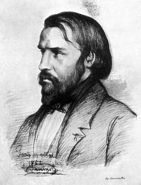 ANTOINE-FREDERIC OZANAM (1813-1853). French historian. Portrait drawing, 1852