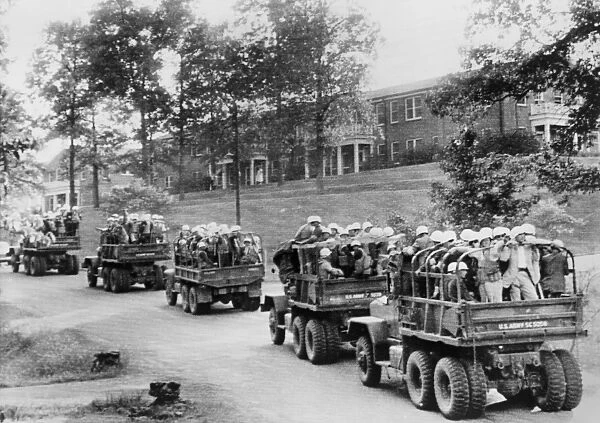 INTEGRATION: OLE MISS, 1962. Heavy military presence on the University of Mississippi