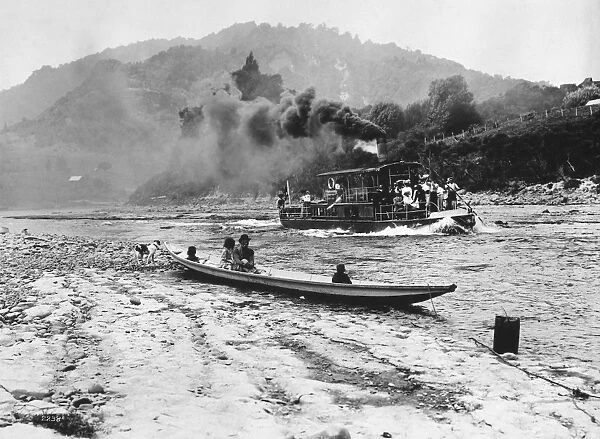 NEW ZEALAND, c1910. A riverboat on the Wanganui River in New Zealand. Photograph, c1910