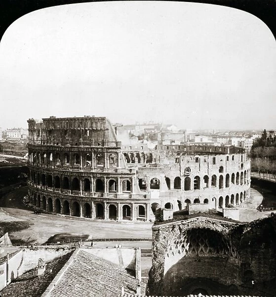 ROME: COLOSSEUM, 1901. Stereograph view of the Colosseum in Rome, Italy, 1901