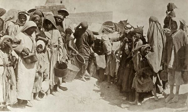 WWI: REFUGEES, 1918. Refugees from Jericho in front of Rachels Tomb in Bethlehem