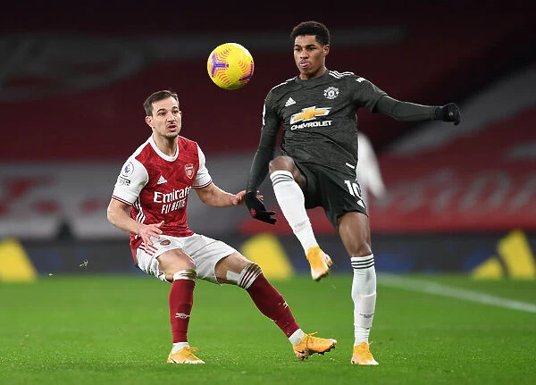 Arsenal vs Manchester United: Cedric Soares Closes Down Rashford in Empty Emirates Stadium, Premier League 2020-21
