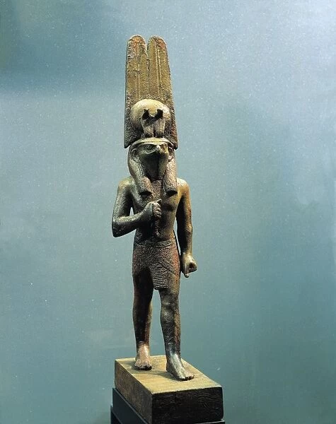 Bronze figurine of Monthu, falcon god of war