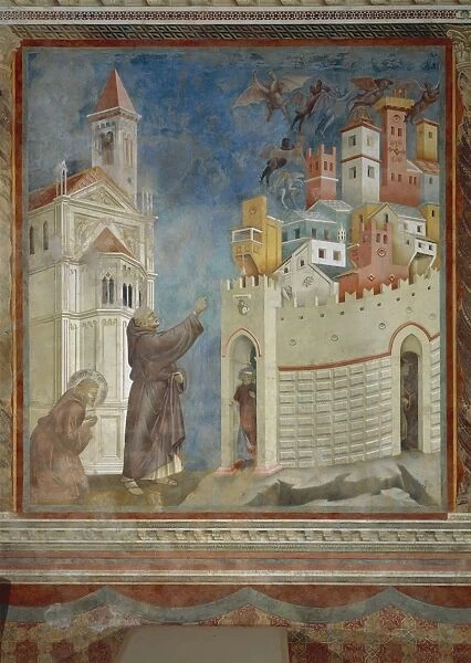 Italy, Umbria Region, Perugia Province, Assisi, Basilica of San Francis, Upper church, Expulsion of Devils from Arezzo