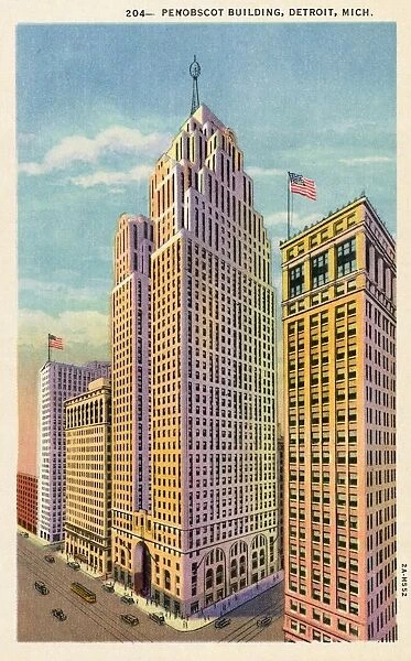 Penobscot Building in Downtown Detroit. ca. 1932, Detroit, Michigan, USA, 204--PENOBSCOT BUILDING, DETROIT, MICH