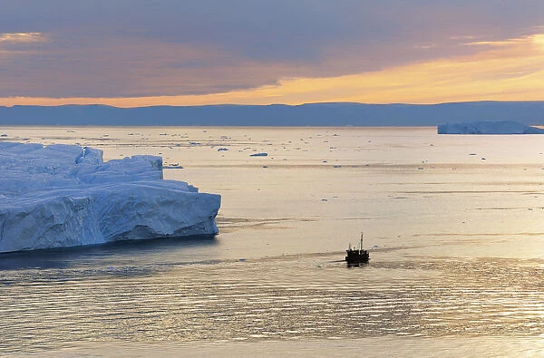 Boat near Icebergs