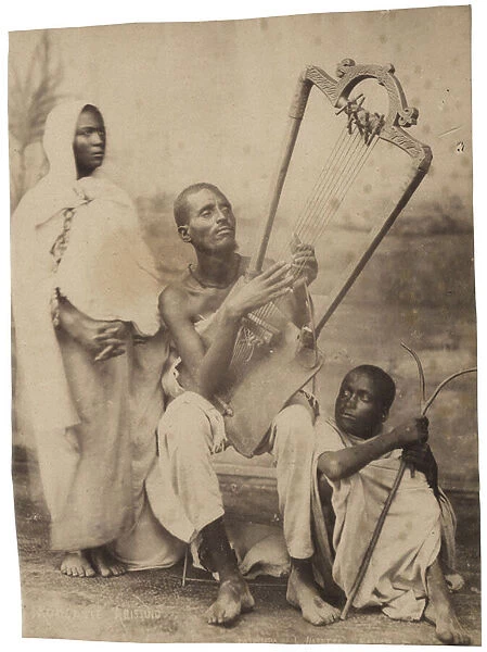Three Abyssinians in traditional dress, c. 1880-90 (b  /  w photo)