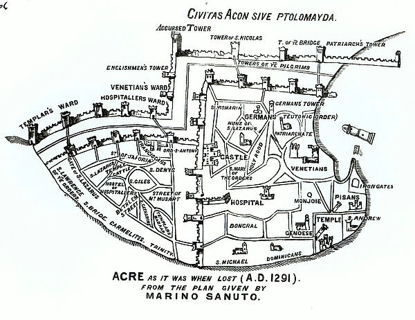 Acre as it was when lost (A. D. 1291) (engraving)